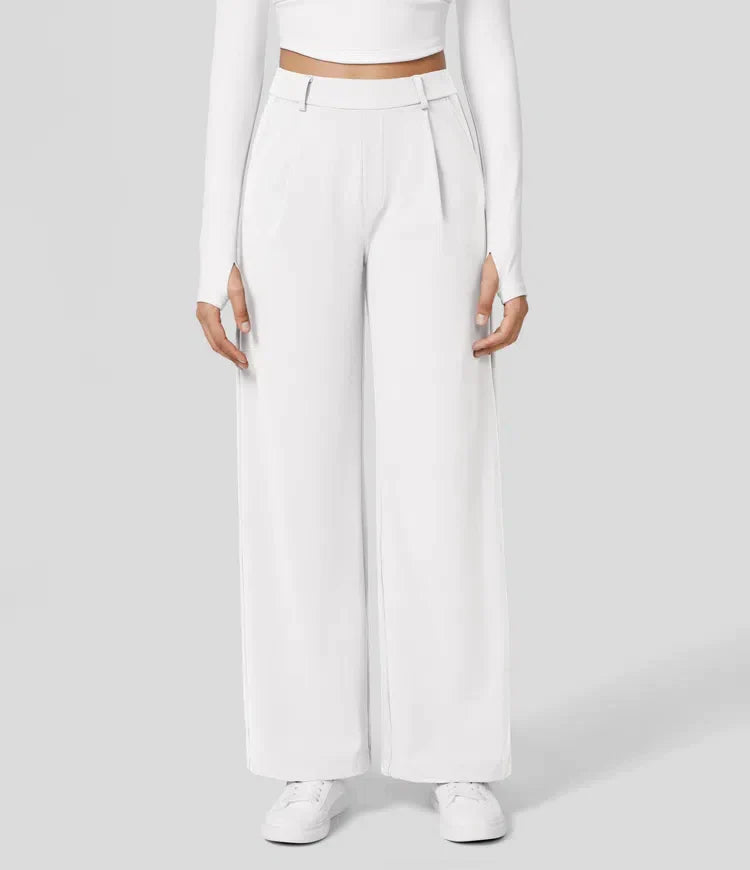 Kendall - High Waist Arbeitshose mit seitlichen Falten und Taschen
