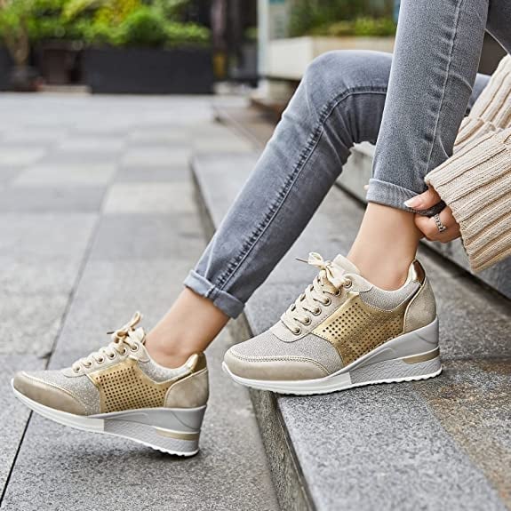 Rikke - Orthopädische hochhackige Turnschuhe mit Keilabsatz