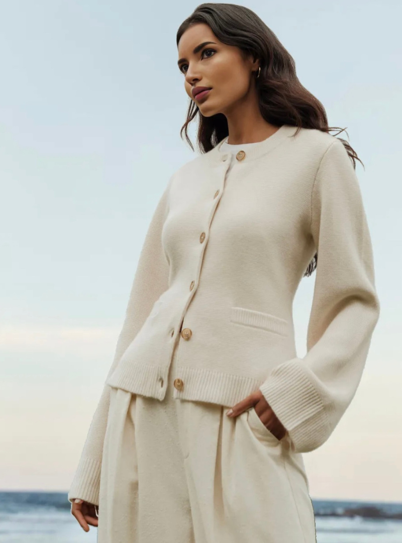 Lillymoda | Johanna - Lässige weiche Knopf-Strickjacke