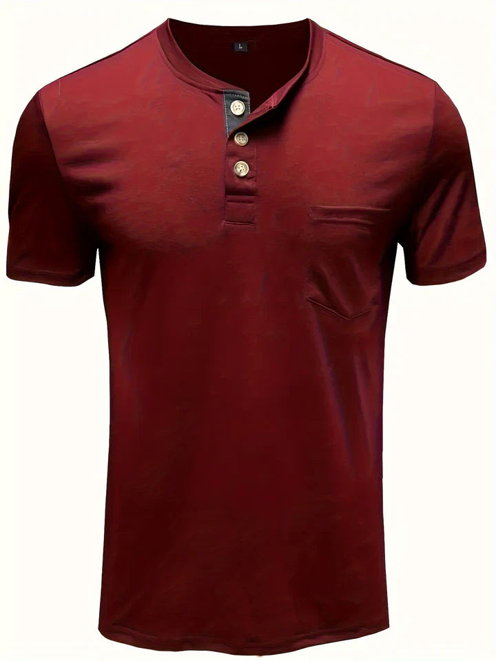 Laurence - Khaki Henley Shirt fur Herren