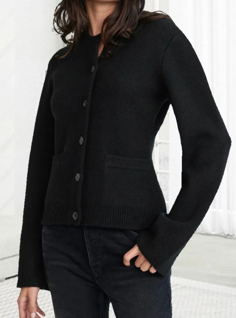 Lillymoda | Johanna - Lässige weiche Knopf-Strickjacke