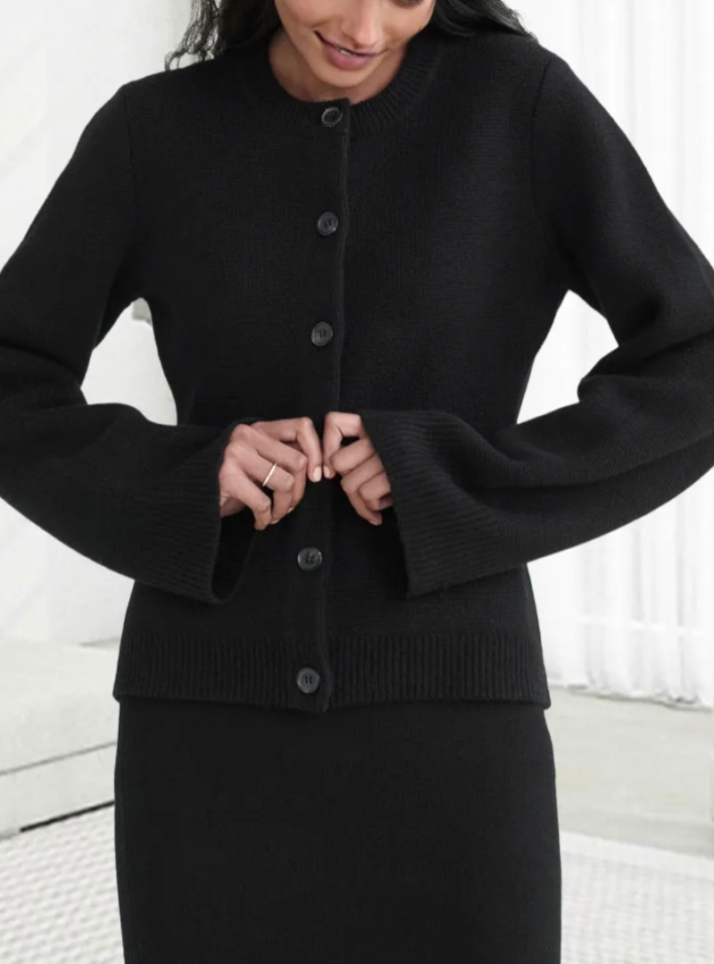 Lillymoda | Johanna - Lässige weiche Knopf-Strickjacke