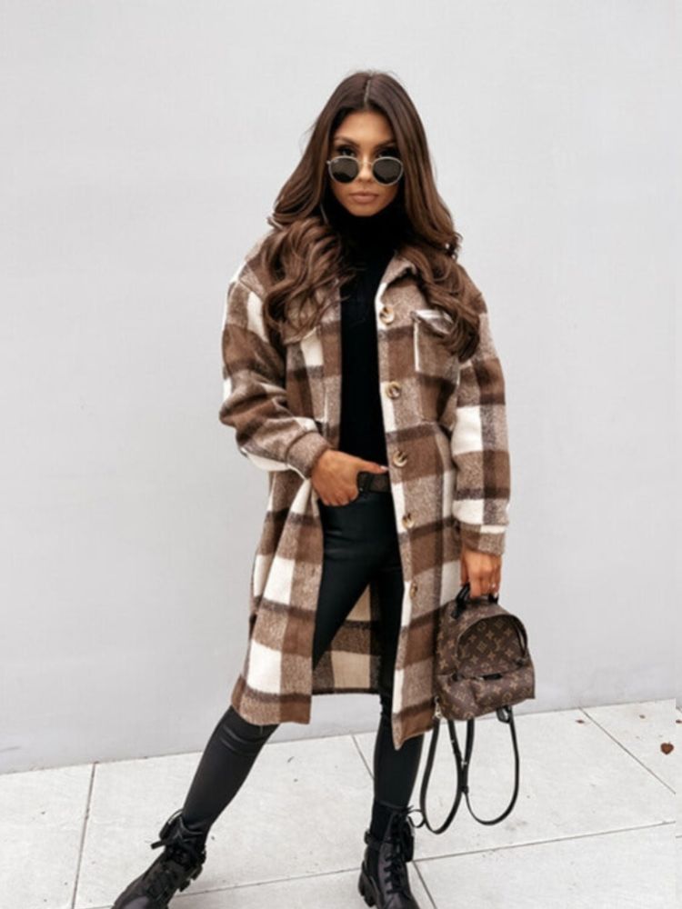Lillymoda | Jane Lange Karierte Jacke