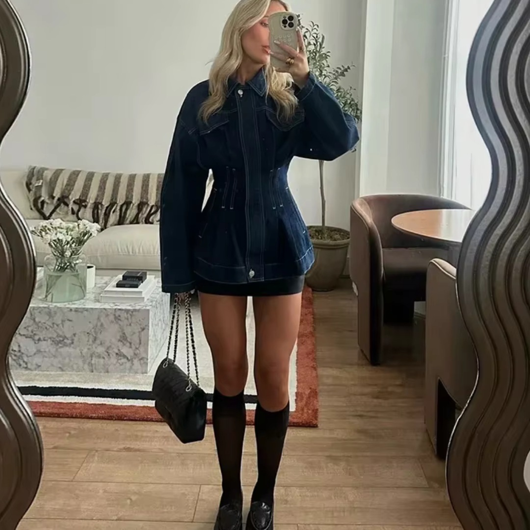 Wilma Jeansjacke | Locker geschnittene Damenjacke mit langen Ärmeln