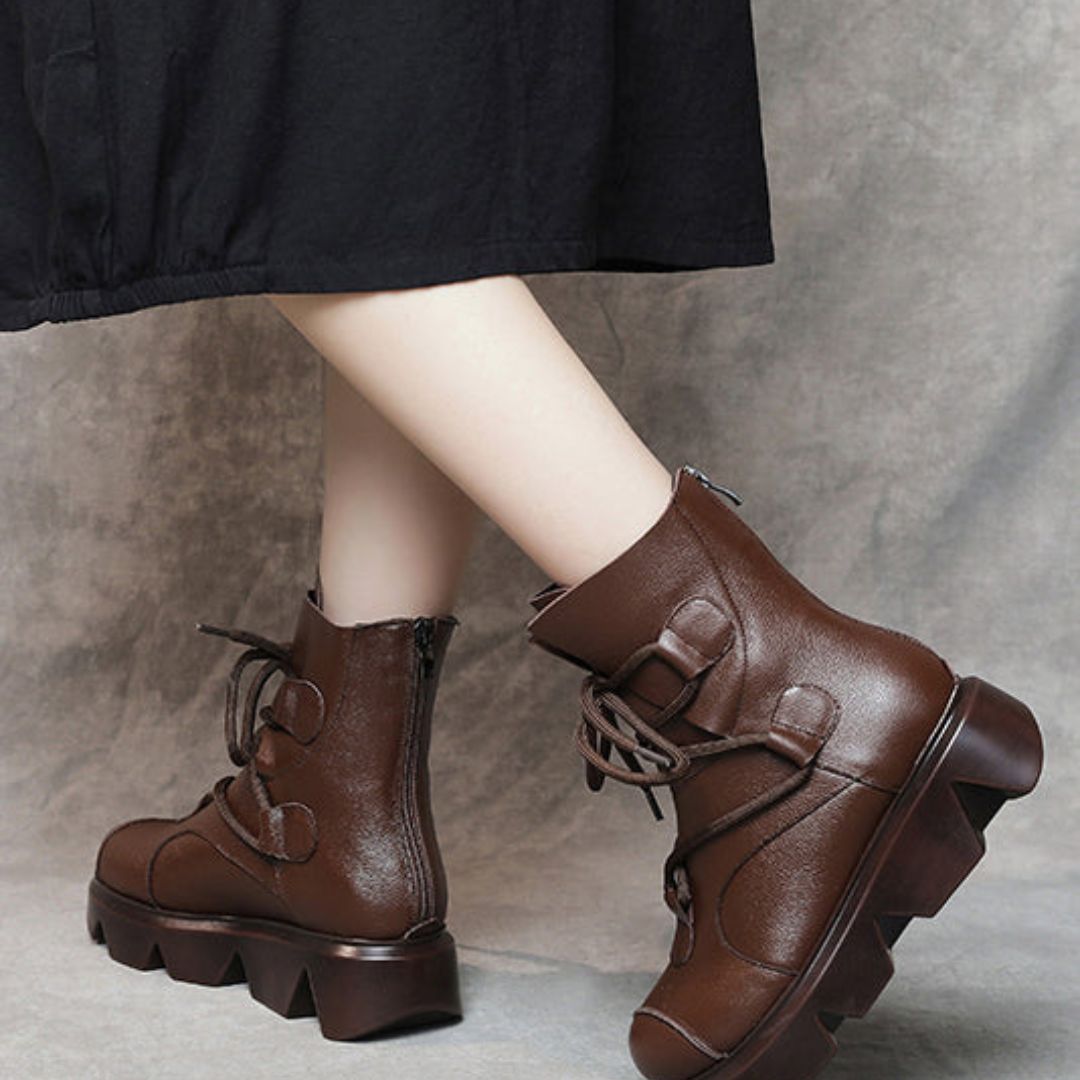 Mayra - Schnürstiefeletten mit stilvoller, dicker Sohle