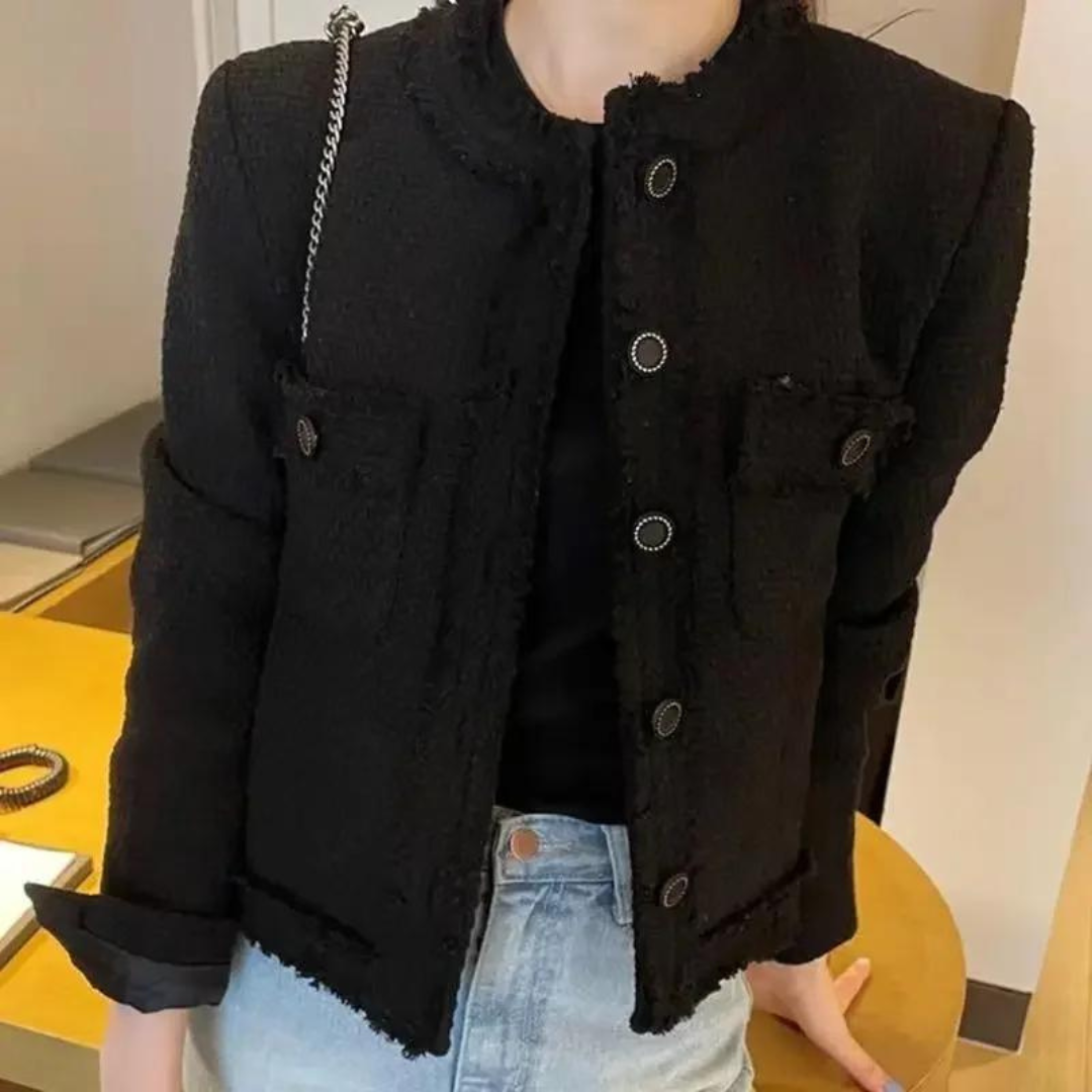 Anna Jacke | Stilvolle kurz geschnittene Langarmjacke mit verdickter Baumwolle