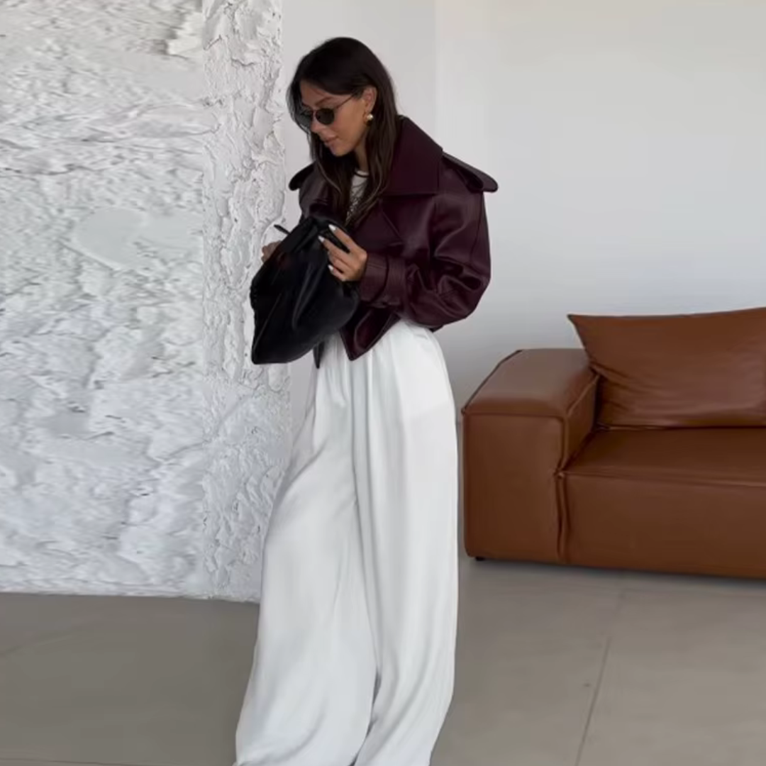 Hannah Lederjacke | Modische Bikerjacke mit Langarm für kalte Tage