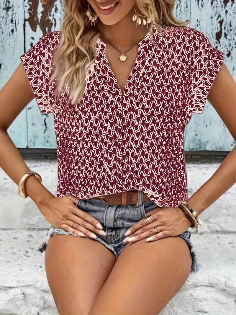 Stylisches Frauen-T-Shirt mit V-Ausschnitt