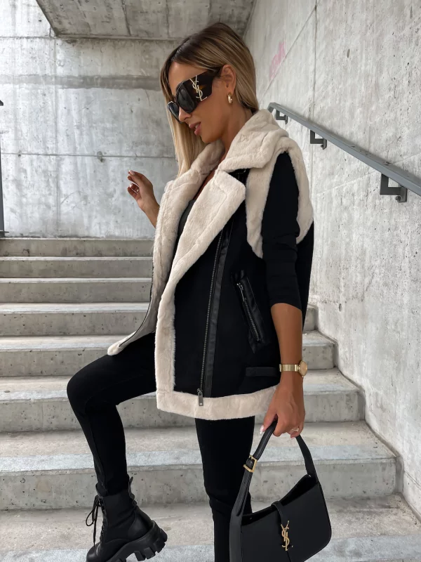 Melany - Ärmelloser Wollmantel