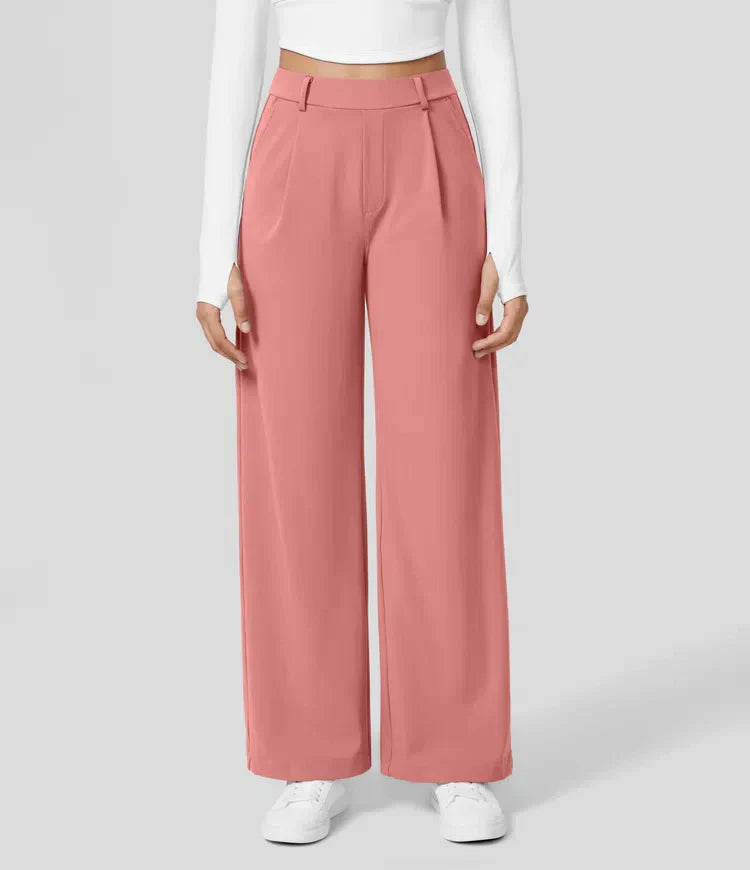 Kendall - High Waist Arbeitshose mit seitlichen Falten und Taschen