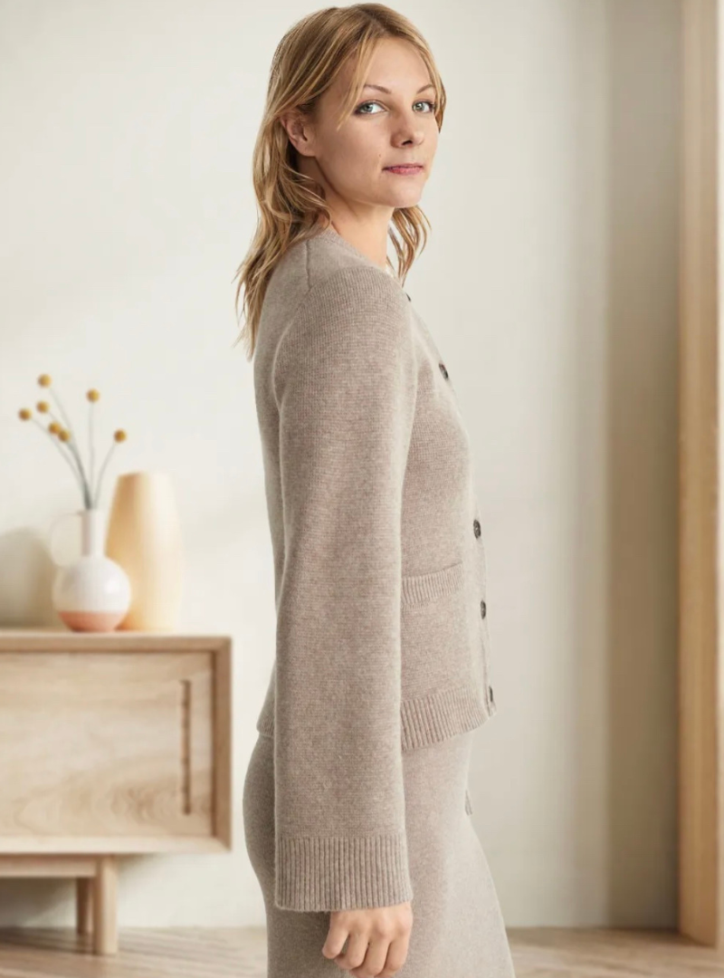 Lillymoda | Johanna - Lässige weiche Knopf-Strickjacke