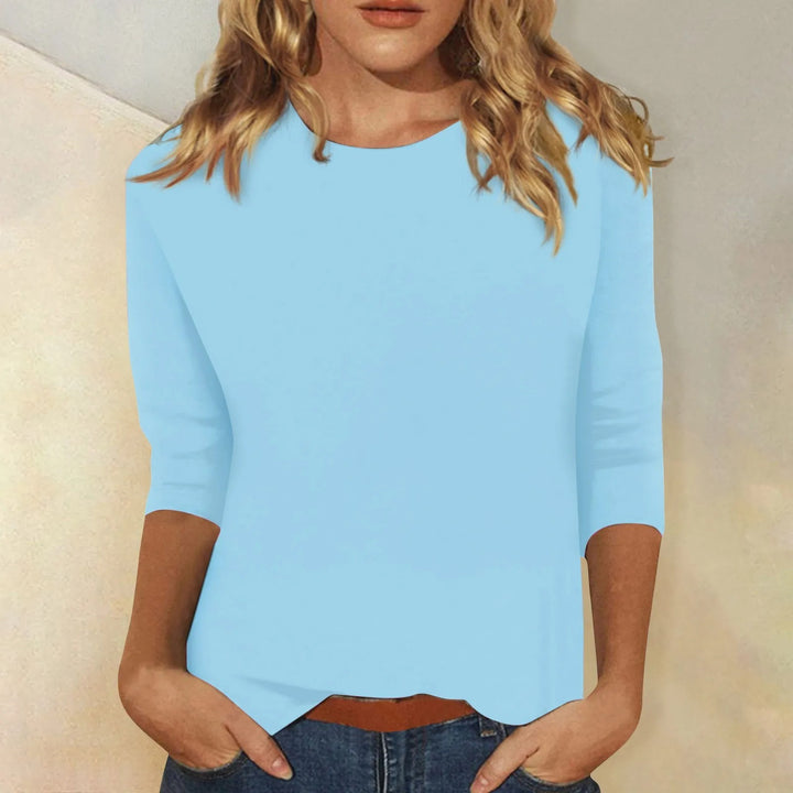 Torunn - Schwarzes Langarmshirt mit Rundhalsausschnitt