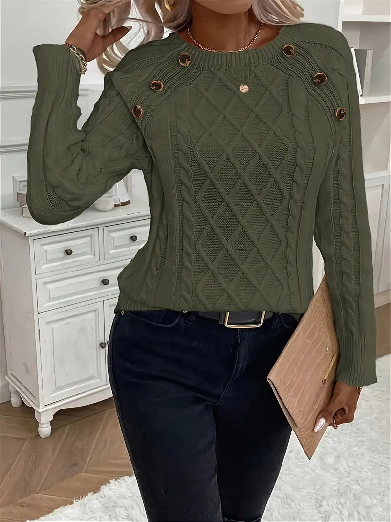 Jenn - Cable Knitted Pullover Damen