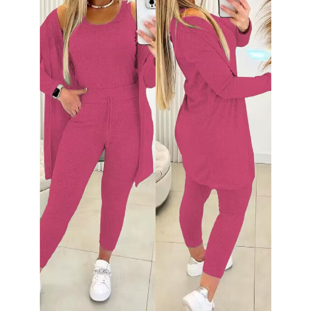 Zhuri | Damen Freizeithosen und Blazer Satz | Dreiteilig