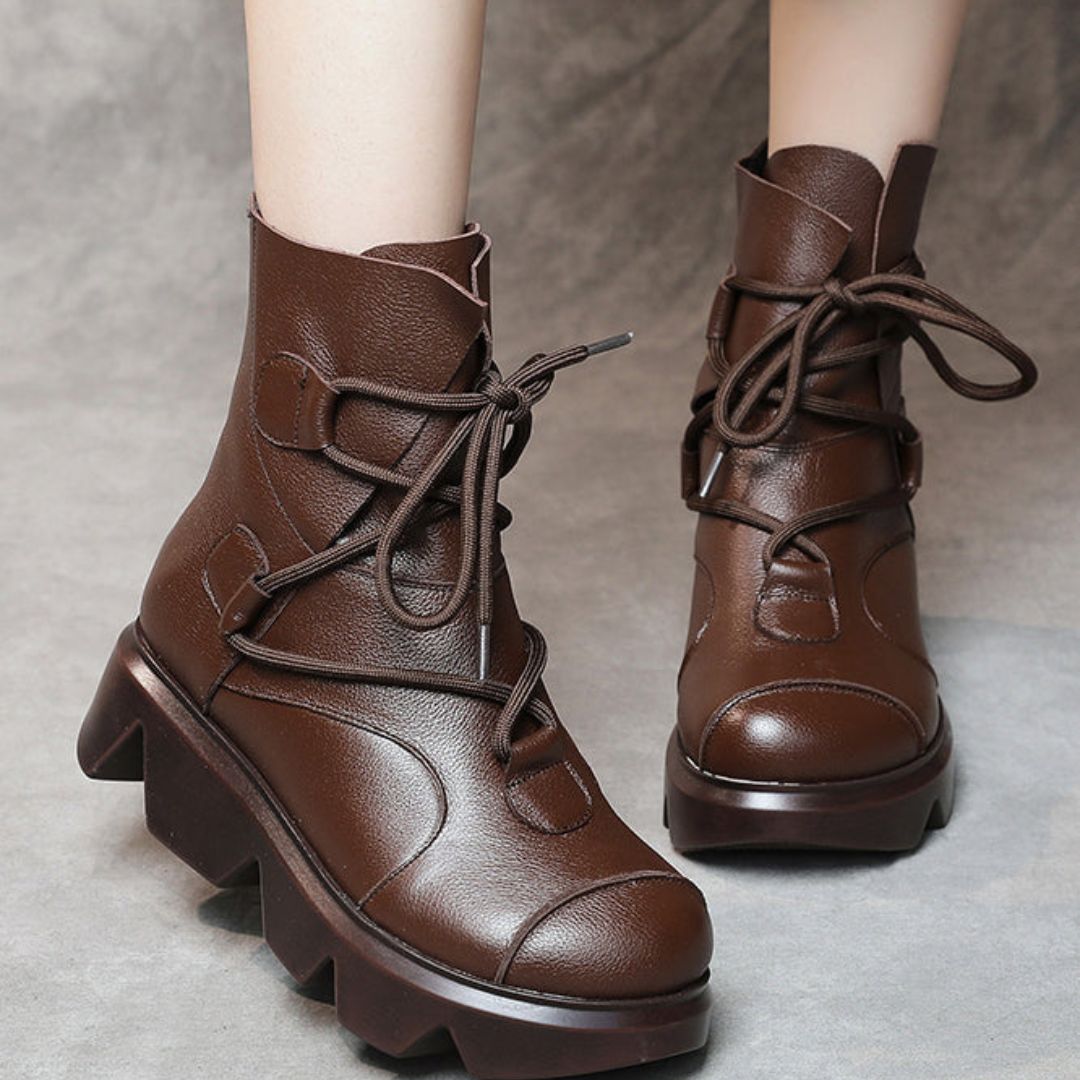 Mayra - Schnürstiefeletten mit stilvoller, dicker Sohle