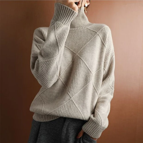 Lillymoda | Brenda - lässiger Rollkragenstrickpullover