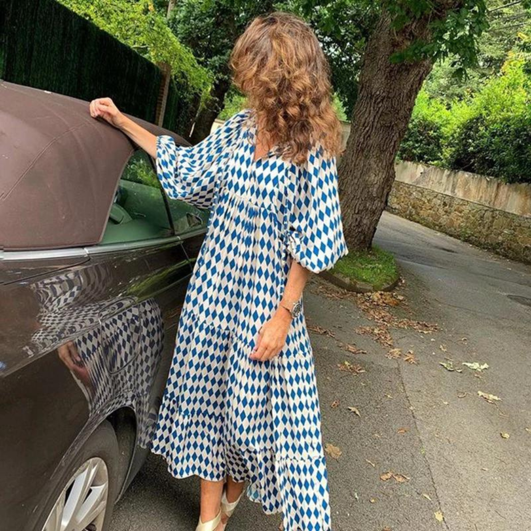 Gisela Kleid | Heiß grünes bedrucktes Freizeit-Maxikleid