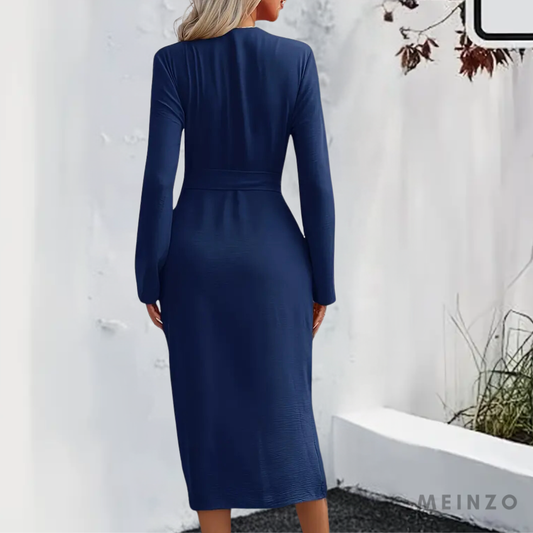 Sophia Kleid | Trendiges Damenkleid mit hochkrempelbaren Ärmeln