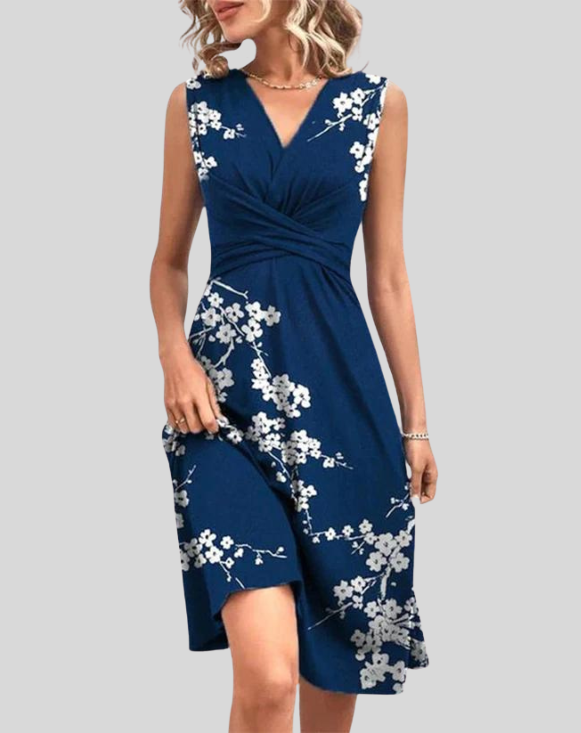 Lillymoda | Claire - V-Ausschnitt Plissiertes Sommerkleid