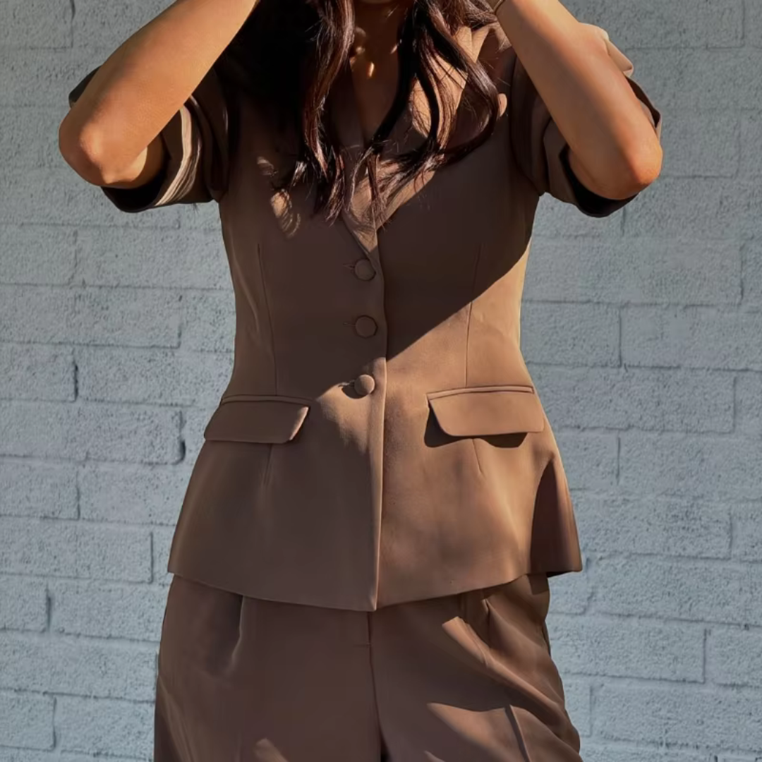 Amelie Blazer Set | Elegantes Damen Set mit Retro Look und Knöpfen