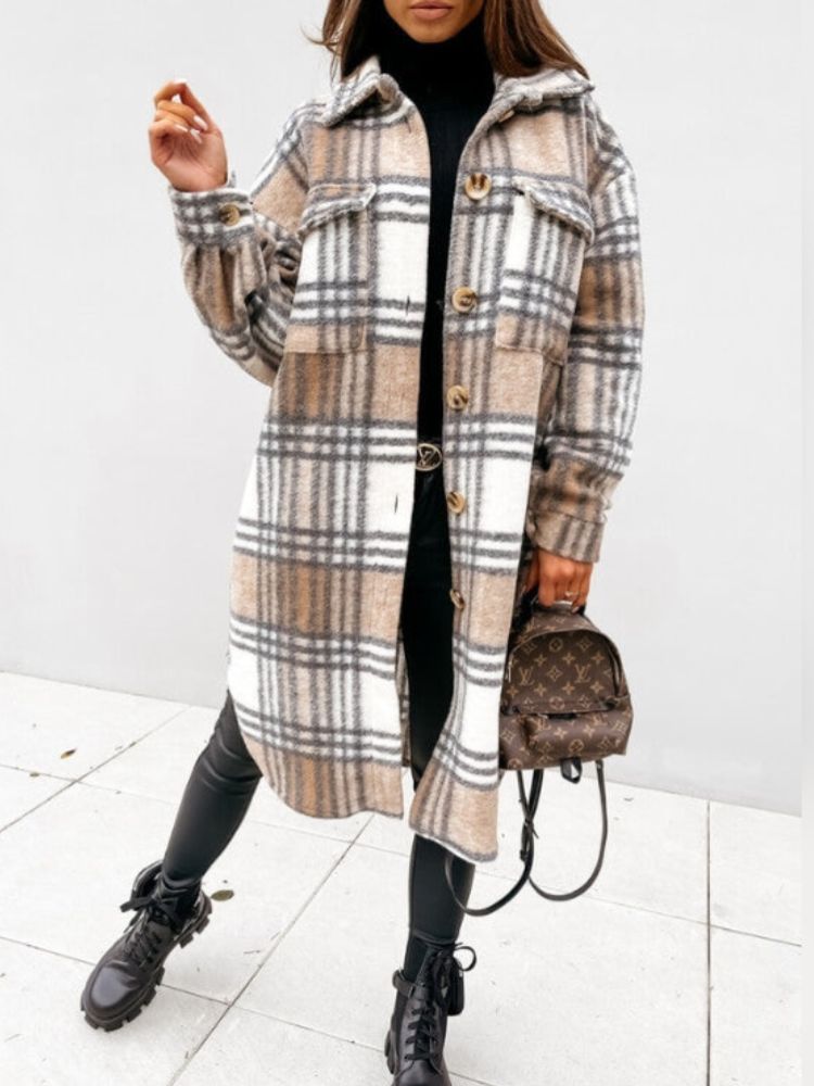 Lillymoda | Jane Lange Karierte Jacke