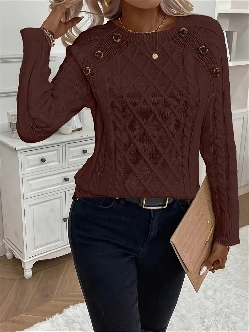 Jenn - Cable Knitted Pullover Damen