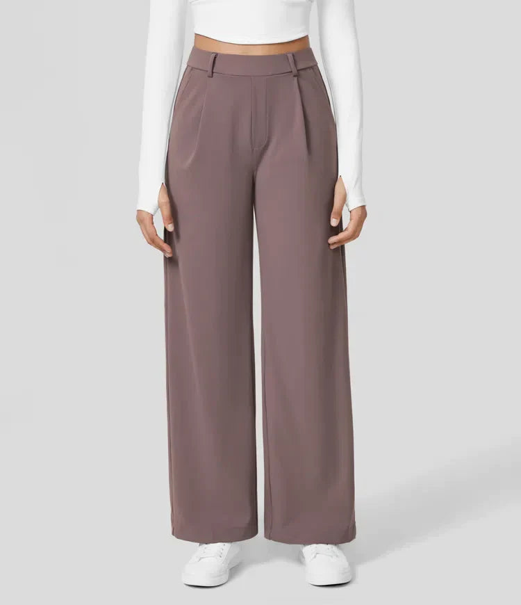 Kendall - High Waist Arbeitshose mit seitlichen Falten und Taschen