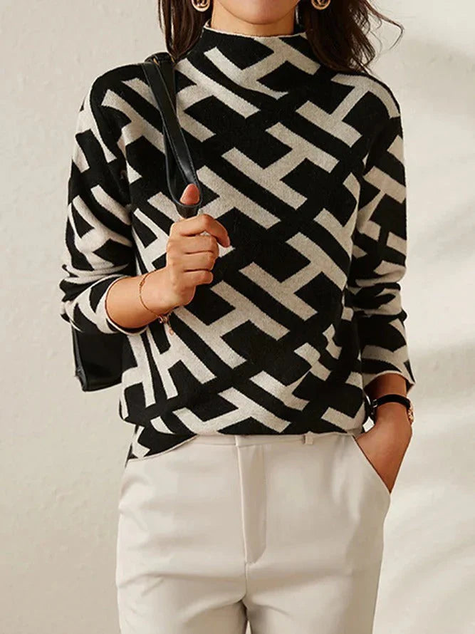 Whitny - Wunderschöner geometrischer Pullover
