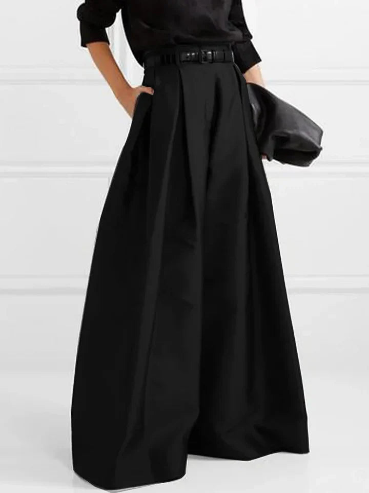 Kena - Solide Farbe Weites Bein Damen Hosen