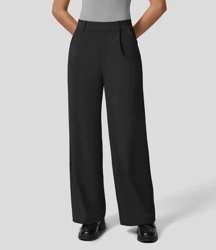 Kendall - High Waist Arbeitshose mit seitlichen Falten und Taschen