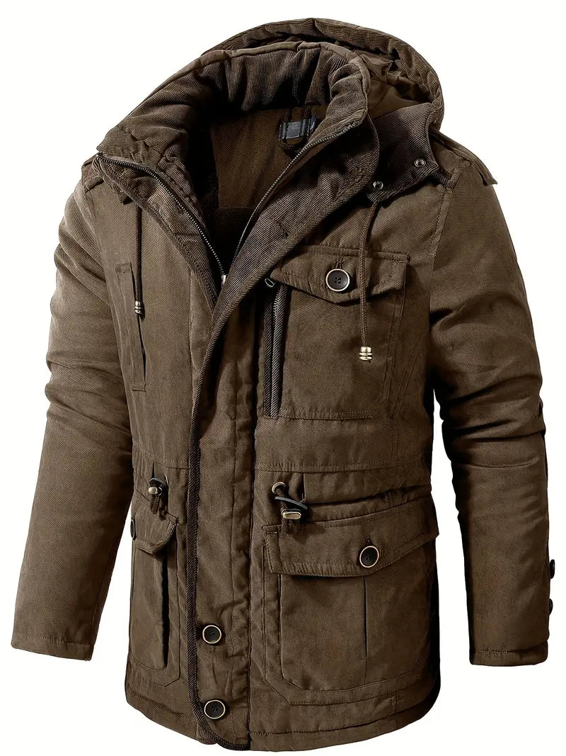 Gedo - Stylischer Wintermantel für Männer - mit Kapuze und Taschen