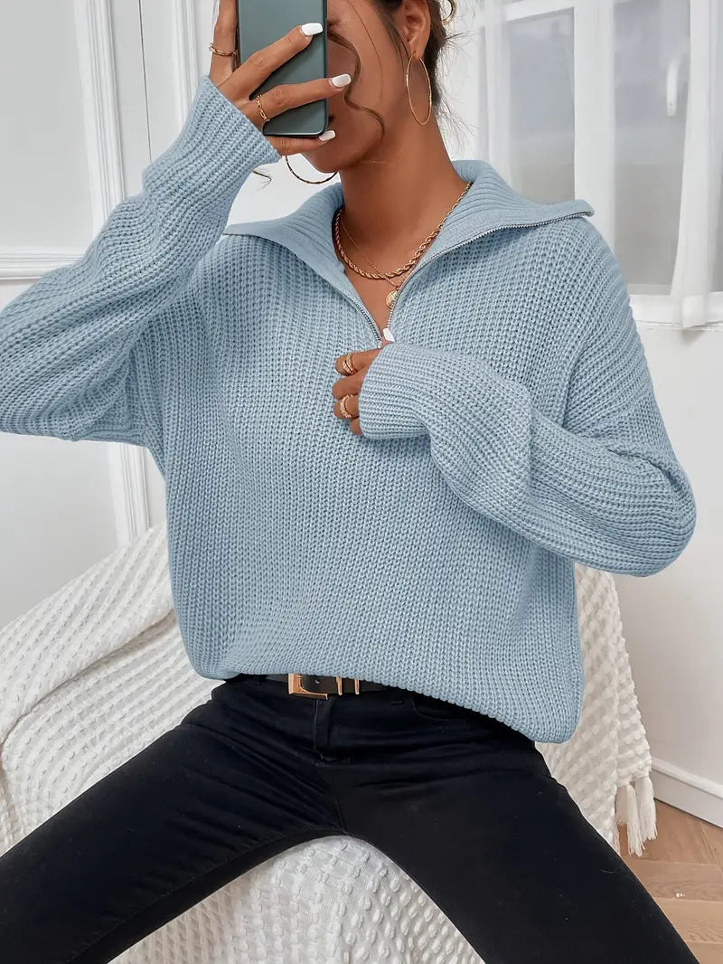 Jesika - Lässiger Fleecepullover mit Reißverschluss Damen