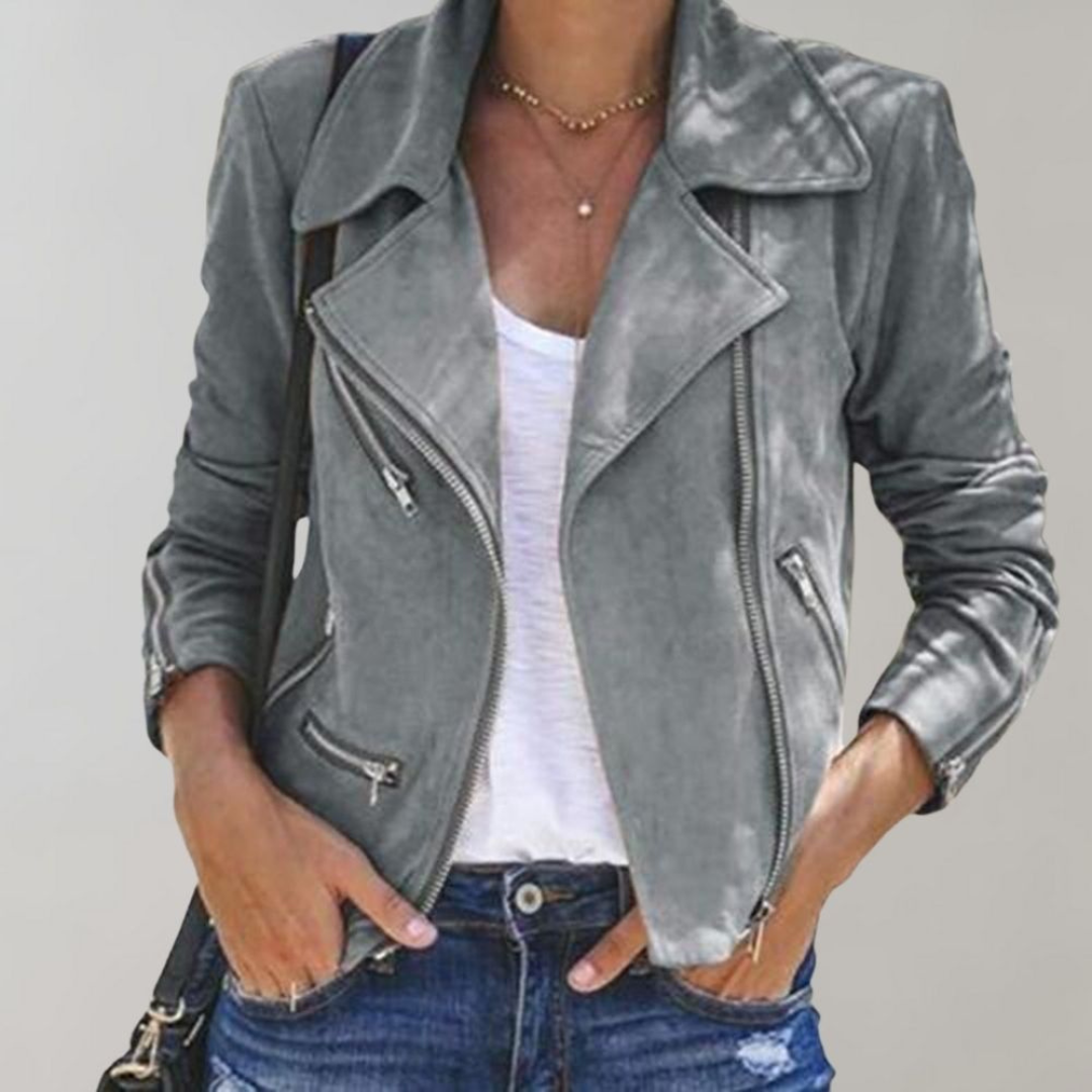Mila Lederjacke | Stylische und moderne Bikerjacke aus veganem Leder für Damen