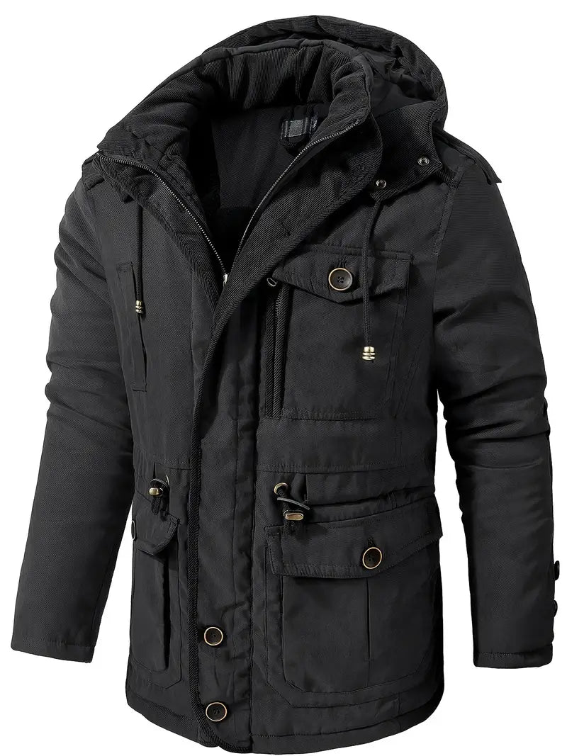 Gedo - Stylischer Wintermantel für Männer - mit Kapuze und Taschen