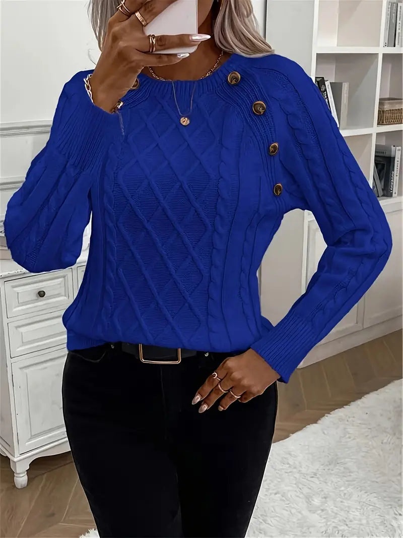 Jenn - Cable Knitted Pullover Damen