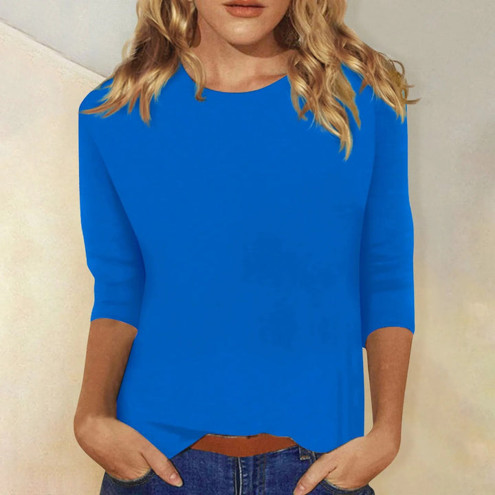 Torunn - Schwarzes Langarmshirt mit Rundhalsausschnitt