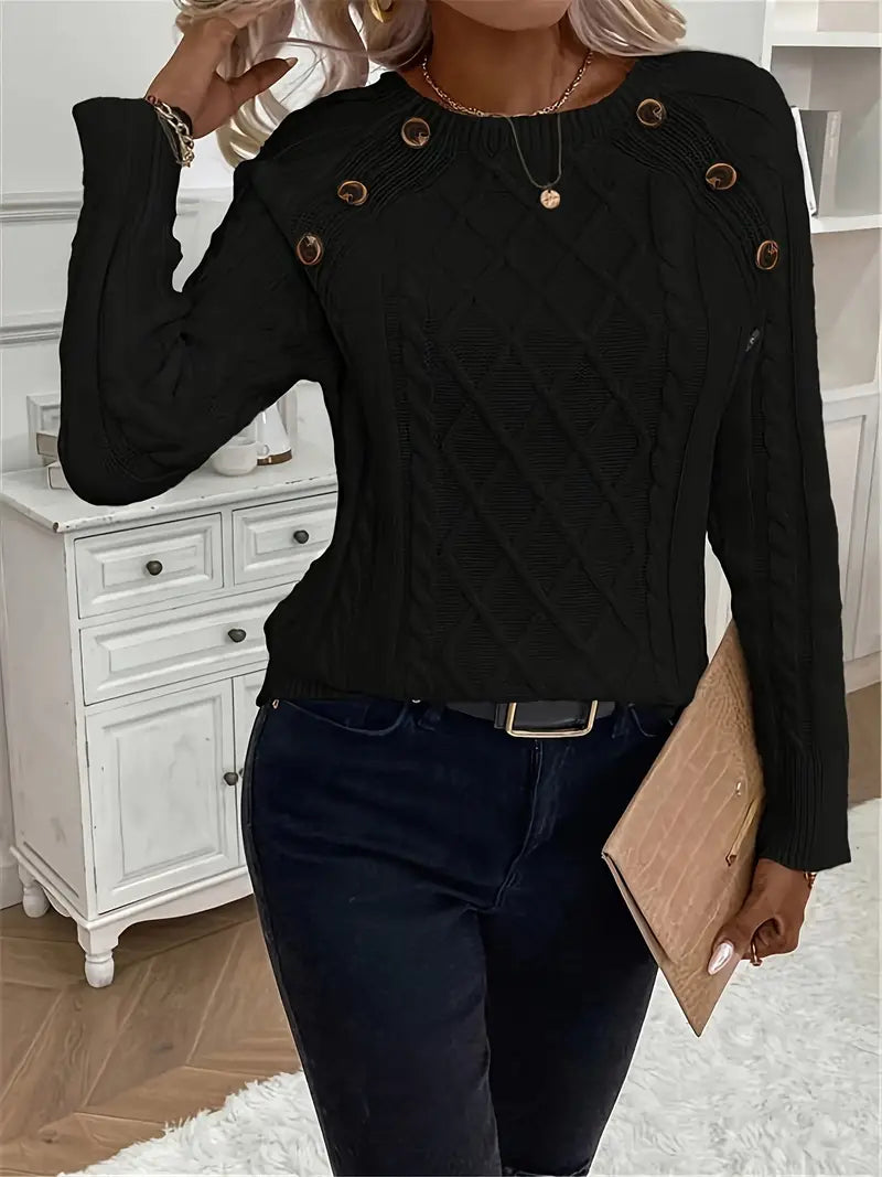 Jenn - Cable Knitted Pullover Damen