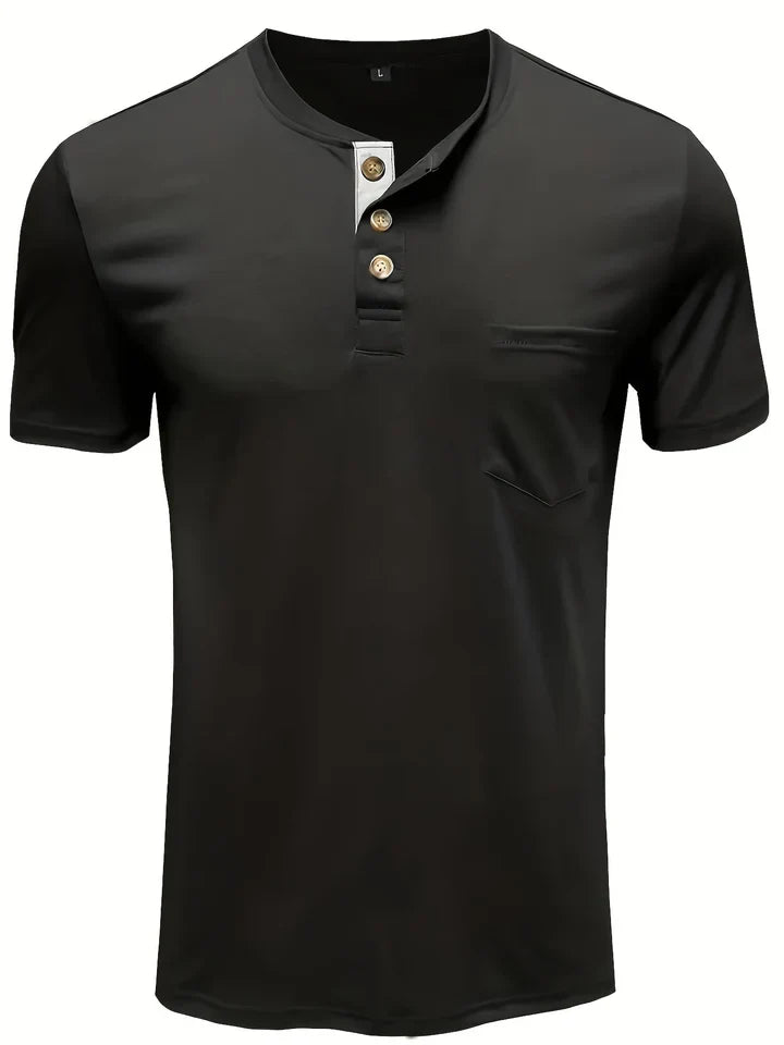Laurence - Khaki Henley Shirt fur Herren