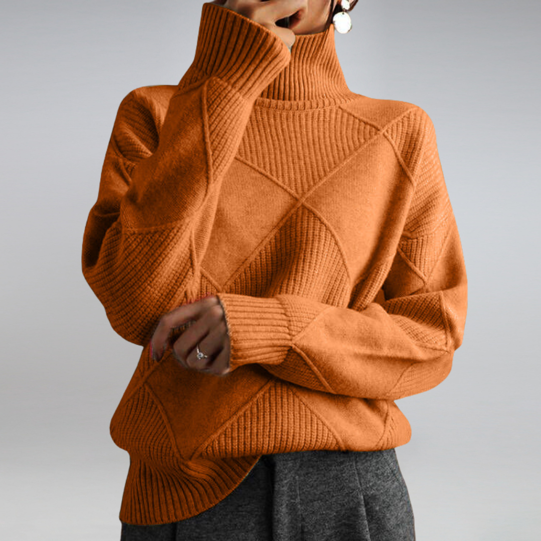 Sandey | Damen Warme Rollkragen Pullover | Übergroß