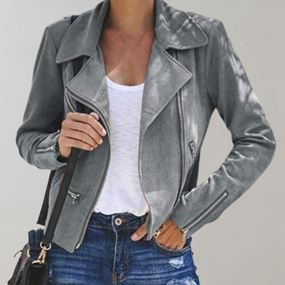 Mila Lederjacke | Stylische und moderne Bikerjacke aus veganem Leder für Damen