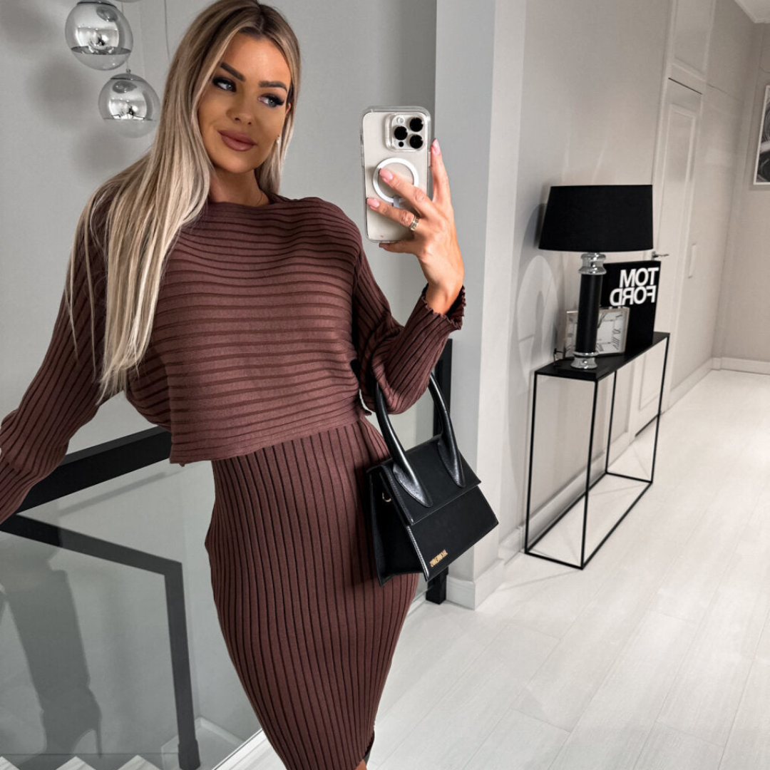 Hannah Kleid | Ärmelloses Strickkleid mit Pullover