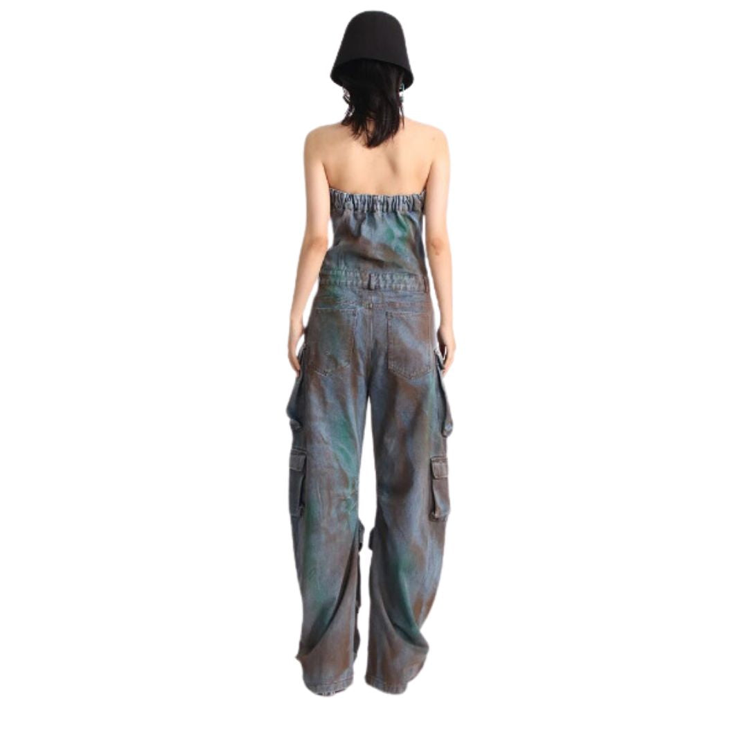 Raya - Stilvoller Jeans-Jumpsuit mit Vielseitigen Taschen