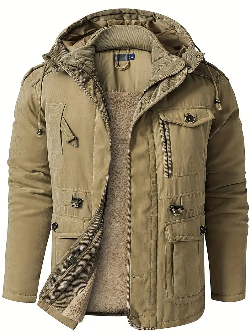 Gedo - Stylischer Wintermantel für Männer - mit Kapuze und Taschen