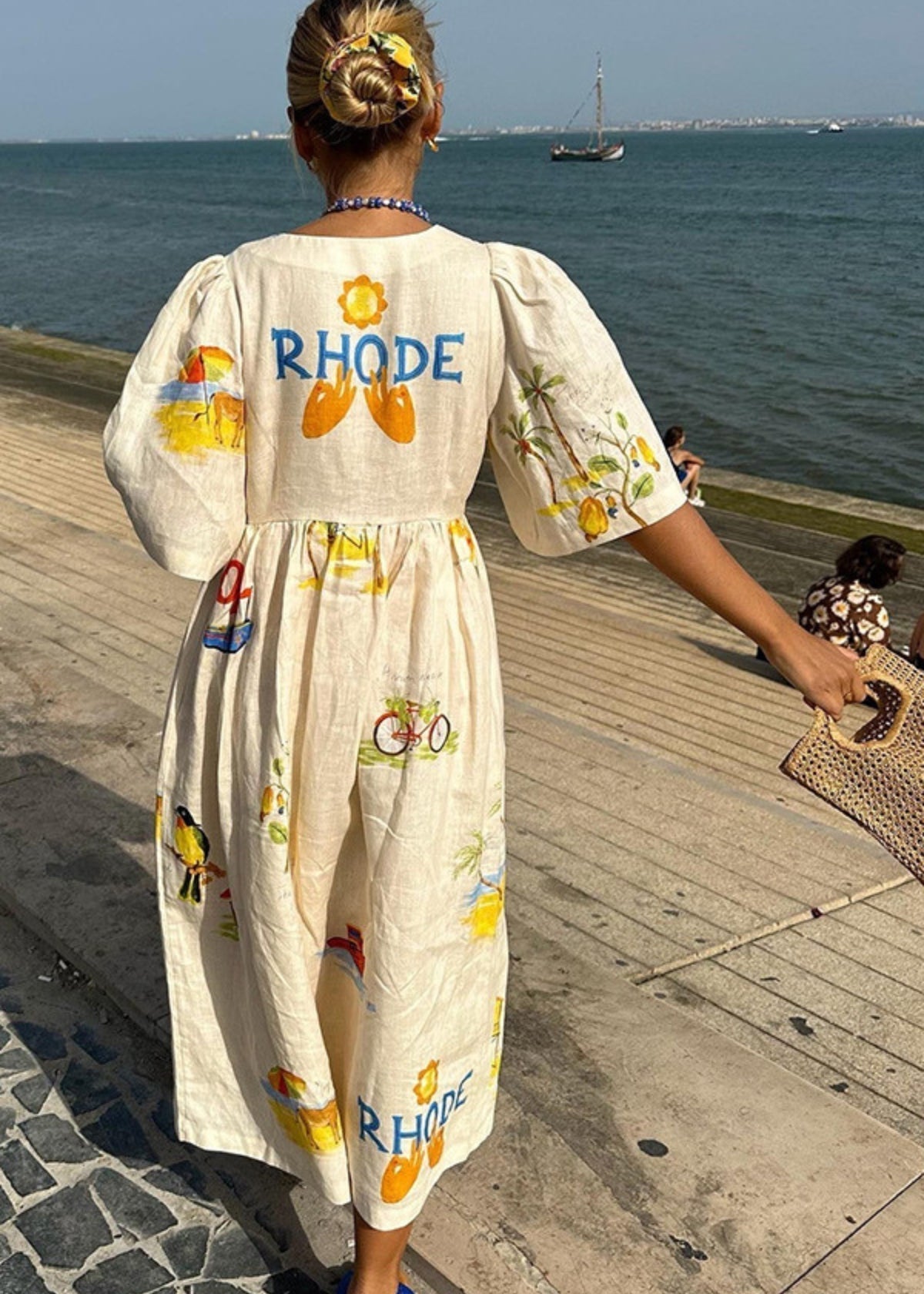 Mediterranes Kleid mit Muster luftig Damen – Bellara