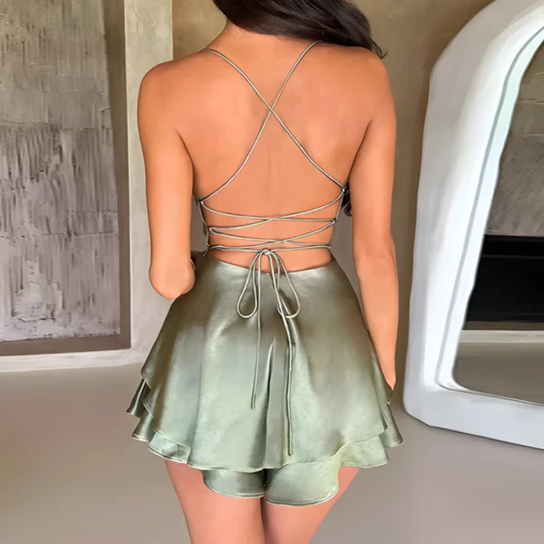 Sharon Kleid | Geripptes Kleid in Mini-Länge