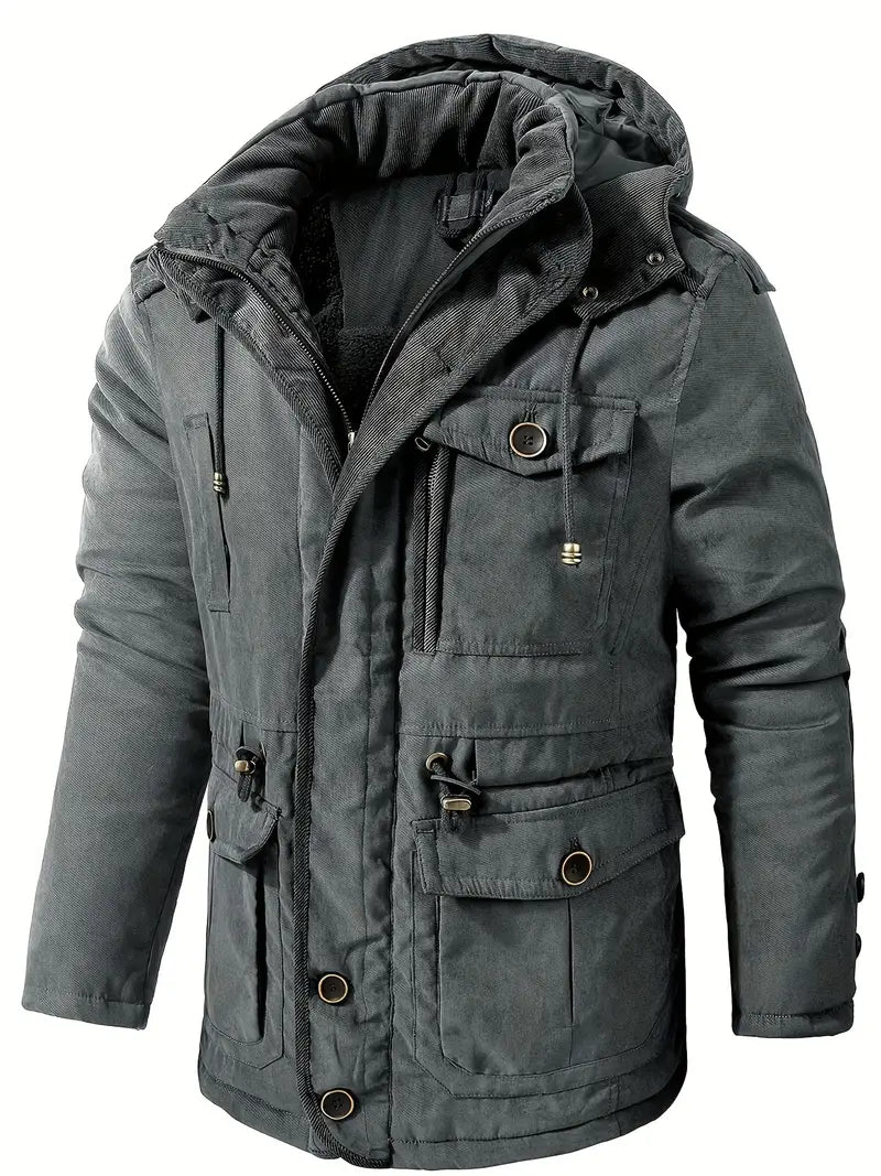 Gedo - Stylischer Wintermantel für Männer - mit Kapuze und Taschen