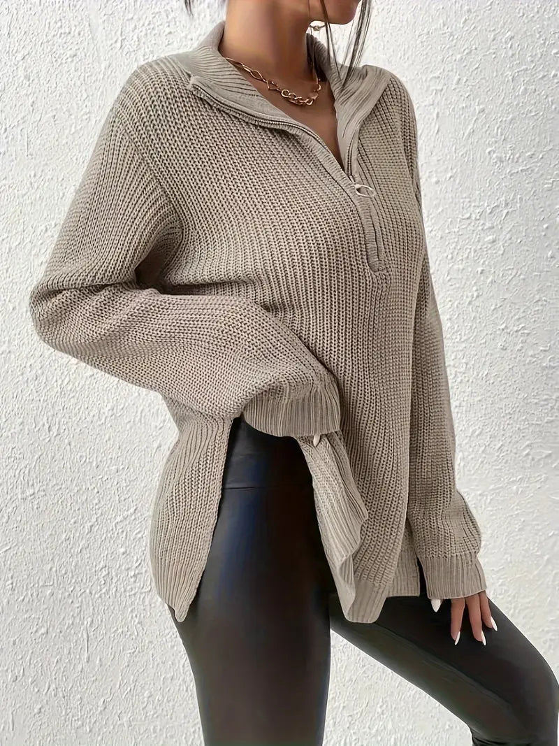 Karyl - Lässiger Pullover mit Reißverschluss Damen