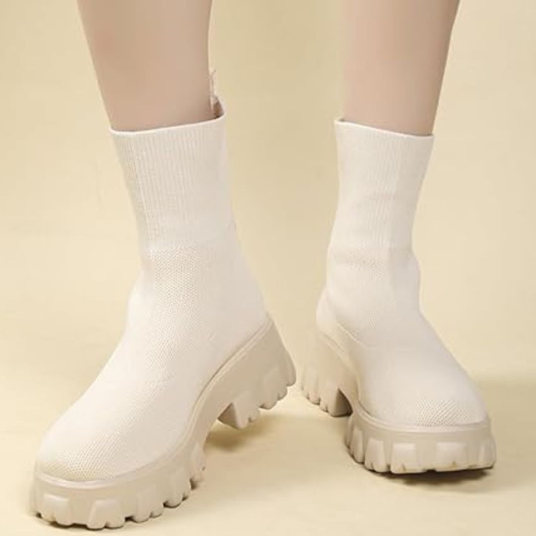 Phyllida - Gestrickte Knöchelstiefeletten mit Trendiger Sohle