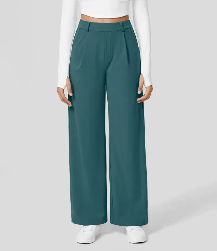 Kendall - High Waist Arbeitshose mit seitlichen Falten und Taschen