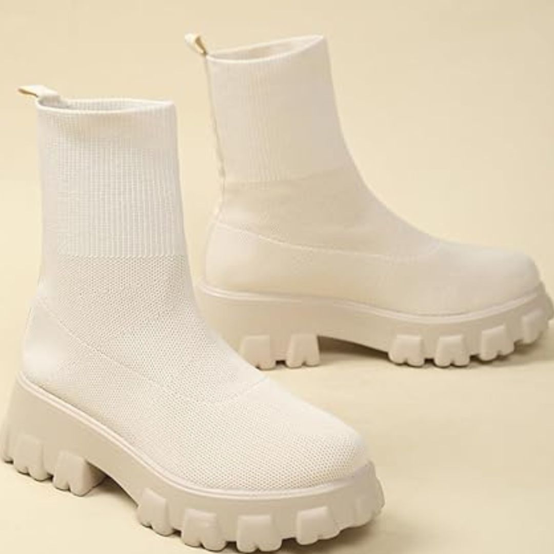 Phyllida - Gestrickte Knöchelstiefeletten mit Trendiger Sohle